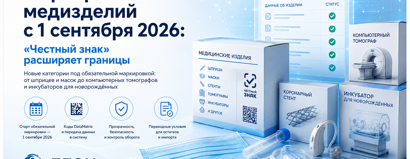 Маркировка медизделий с 1 сентября 2026 года: «Честный знак» охватит новые категории продукции